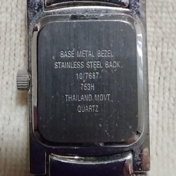 VTG Annie Klein Bangal Style Watch Never Worn, Black W/ Criss Cross Clear Stones - Picture 8 of 8